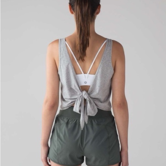 Gray crop Lululemon tank top - Picture 2 of 3